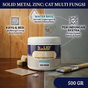 CAT BESI DAN KAYU WATERBASE 500 Gr METAL ZINC - SOLID PAINT hasil .ahir.glosy&.dof