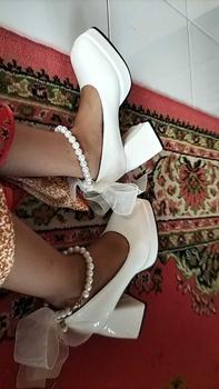Product Review of Sepatu Chunky High Heels Tahu Tinggi 9cm Wanita Tali Kekinian Import Pesta Mewah Murah Premium Kondangan Hitam Putih Terbaru Korea Elegan Glossy Wedding Big Size Ankle Strap Mary Jane Shoes - Ukuran 35 36 37 38 39 40 41 42 from A**k 0