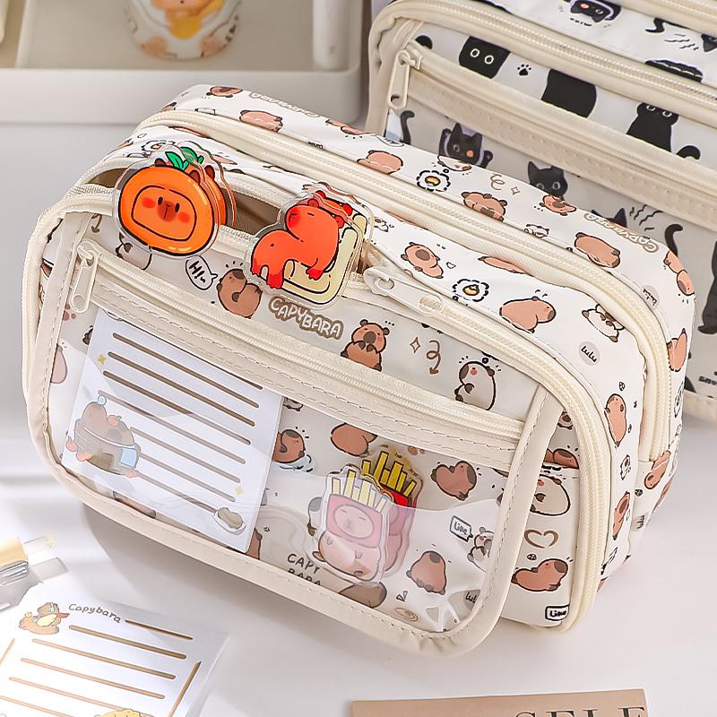  【Hàng tồn kho Túi Bút Capybara Sáng Tạo-Thiết kế siêu cấp - Dung tích khổng lồ - Trợ thủ học tập đắc lực 