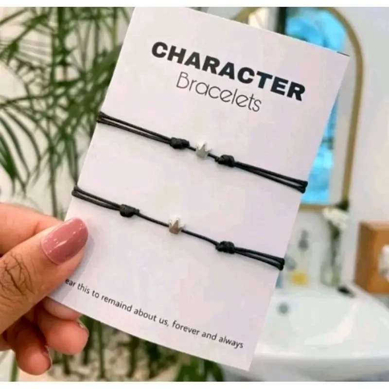 Gelang Cuple Estetik model Korea Mote Mahkota anti Air Tali Korea Bracelets