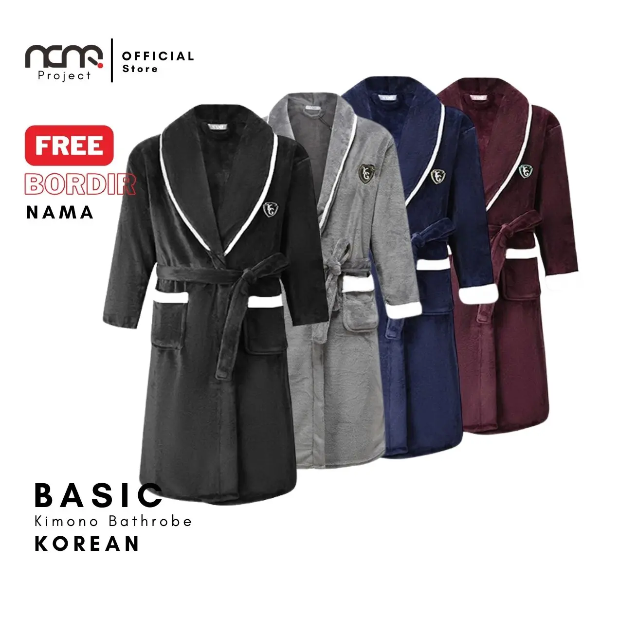 Near Mallory Series Korean Bathrobe List Handuk Mandi Kimono Baju Premium Bordir Dewasa Dress