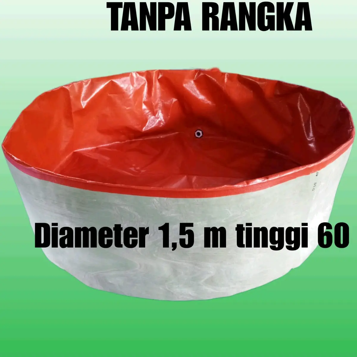 Kolam Terpal Bulat Tanpa Rangka Diameter 1,5 Tinggi 60cm Untuk Budidaya Ikan Lele Nila Gurame Gabus  Udang Belut Dll