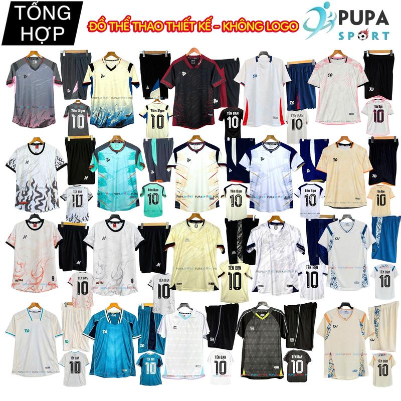 PUPA SPORT Top Mẫu Đồ Thể Thao, Quần Áo Bóng Đá Mới Nhất 2025, Vải Thun Lạnh & Mè Hàn Cao Cấp Cho Nam Nữ, Có In Tên Số, Bộ Thể Thao Không Logo