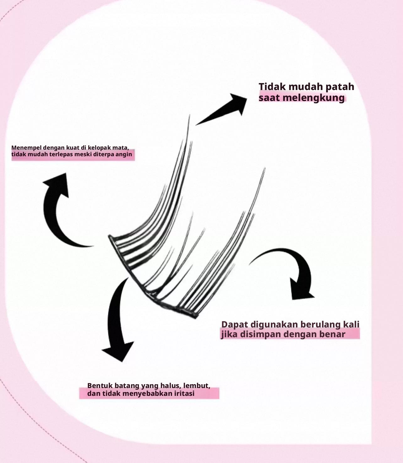 Bulu mata palsu Trilogi Orang Malas yang anti air dan anti keringat, setiap pemesanan akan mendapatkan lem bulu mata premium dan pinset secara gratis.