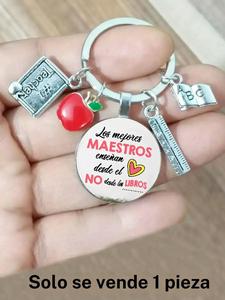 Llavero de manzana en español, colgante “Heart Time” con piedra preciosa, regalo para agradecer a un maestro, accesorio de joyería único