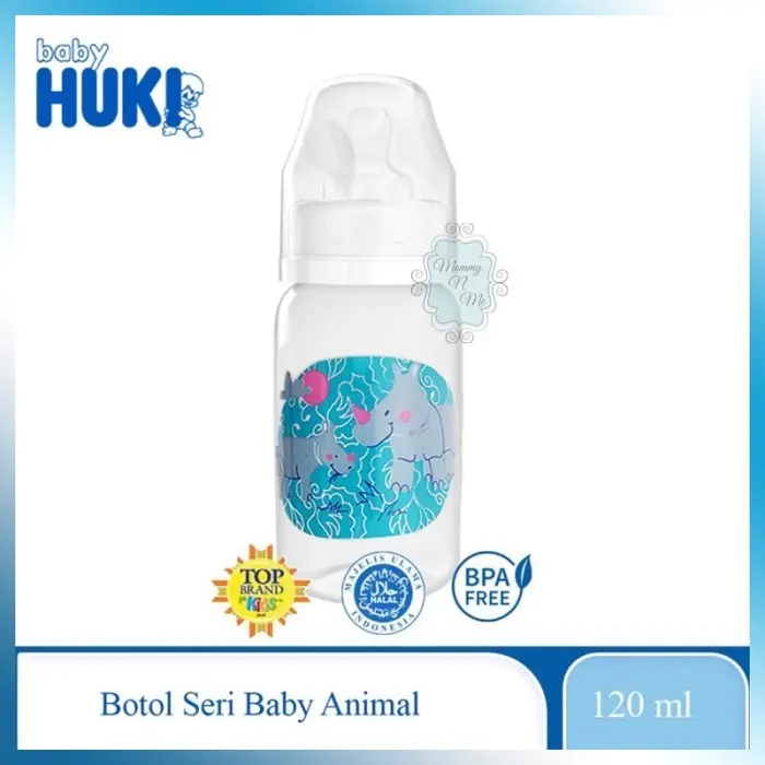 BOSU231 BOTOL SUSU HUKI PP ROUND BOTTLE 120ML CI0330 nipple gepeng 0