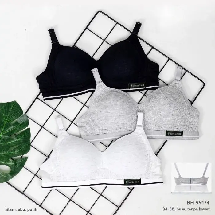 PROMO!!! BH Lusinan Wanita dewasa remaja Sport bra tanpa kawat kualitas premium size 34-42 kait dua