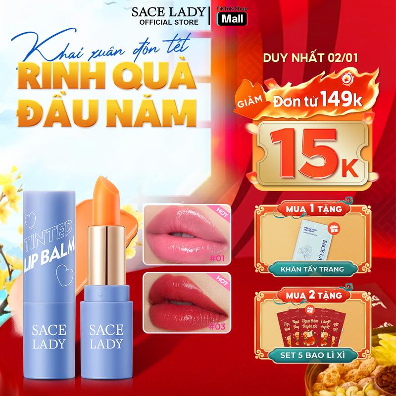 COD Son dưỡng môi có màu SACE LADY Son môi có sắc tố cao 3.5g
