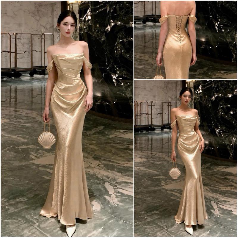 Đầm Cúp Lụa Corset Gọng Thật Y106 (Có Mút) Dự Tiệc Sang Trọng 2 Màu Tôn Da Tôn Dáng Fullsize