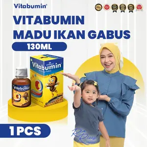 Vitabumin Madu Ekstrak Albumin Ikan Gabus Nutrisi Multivitamin Anak Nafsu Makan  60ml 60 ml / 130ml 130 ml