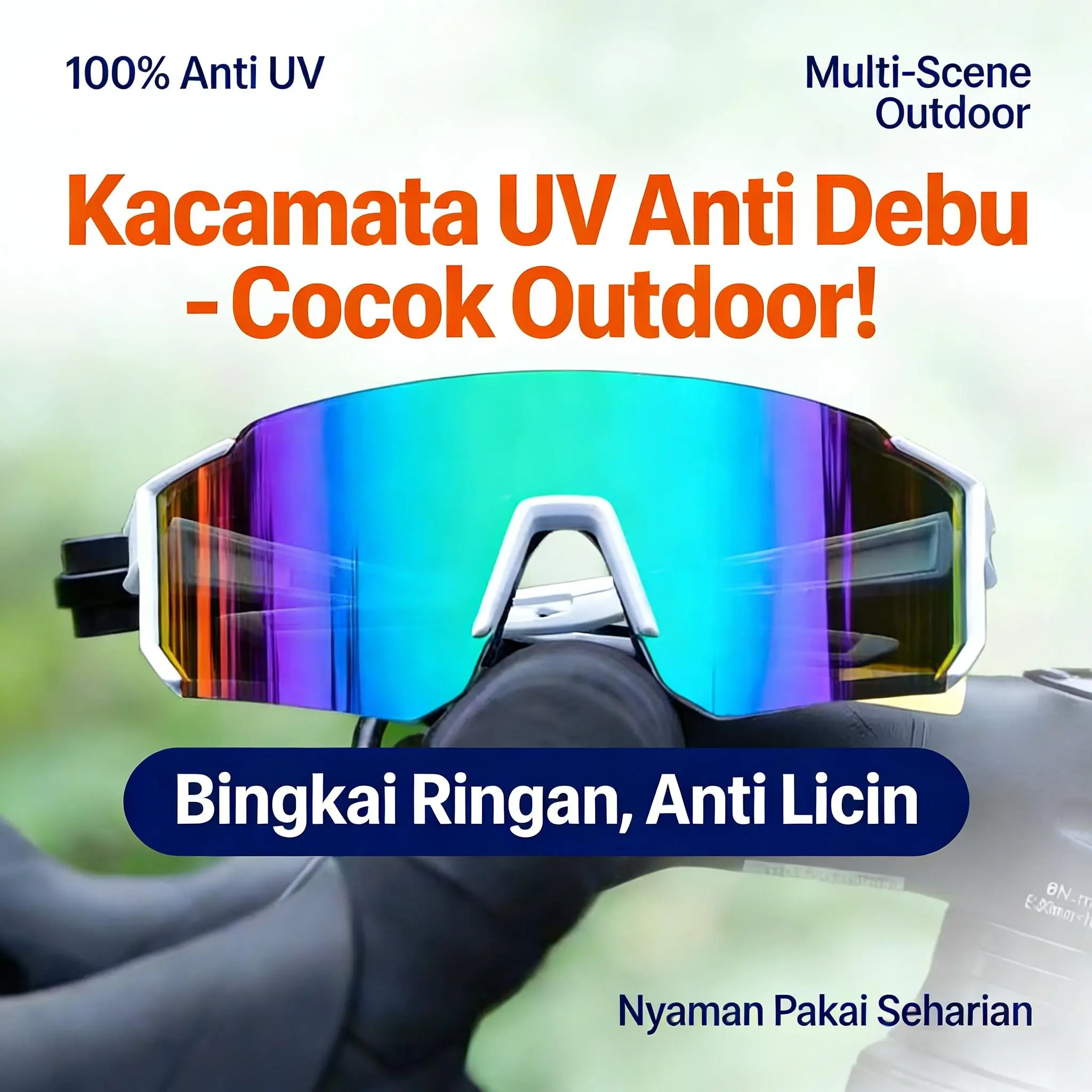 Kacamata Lensa Gradient UV400 Fleksibel untuk Bersepeda dan Berlari - Perlindungan UV400 dan Kenyamanan Optimal untuk Aktivitas Outdoor