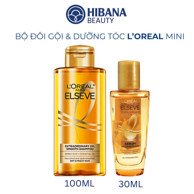 COMBO Bộ Dầu Gội dưỡng tóc suôn mượt tóc cao cấp L'OREAL PARIS 100ml & Dầu dưỡng tóc 30ml