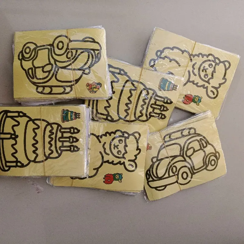 PAKET 10pcs MELUKIS PASIR SMALL 11,5x8,5cm MAINAN MEWARNAI LUKIS PASIR 0