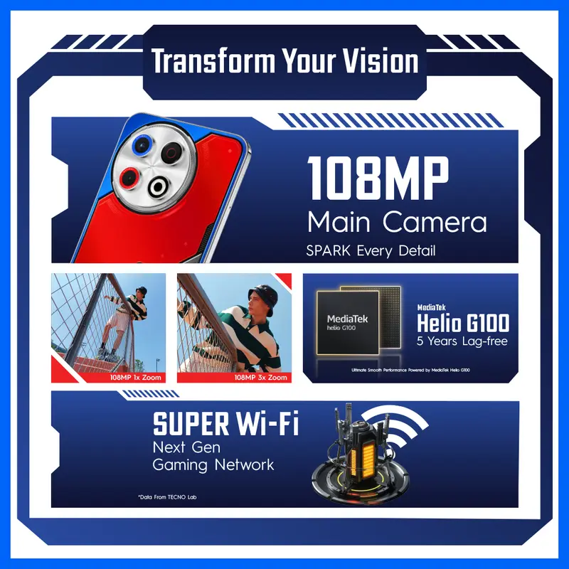 [Matpecistore] TECNO SPARK 30 Pro - 8+8GB*+128GB, 120Hz Eye Care AMOLED Display, 108MP Main Camera, Super Wi-fi, 5.000mAh + Bypass Charging, MediaTek Helio G100, 4.5G Fast Network, Android 14, Garansi 12+1 Bulan 2