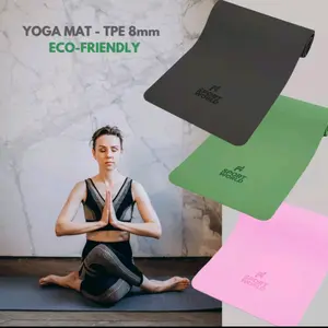 Sportworld Yoga Mat Premium TPE 8mm Berkualitas Anti Slip Ecofriendly / Matras Yoga Mat Karpet Olahraga Senam Lantai Meditasi Gym Fitness