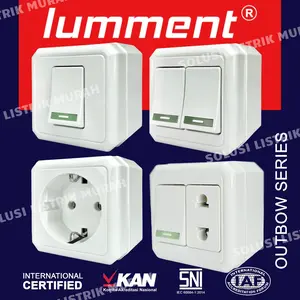 LUMMENT SAKLAR SINGLE / DOUBLE / STOP KONTAK / SAKLAR + STOP KONTAK OUTBOW TEMPEL SNI