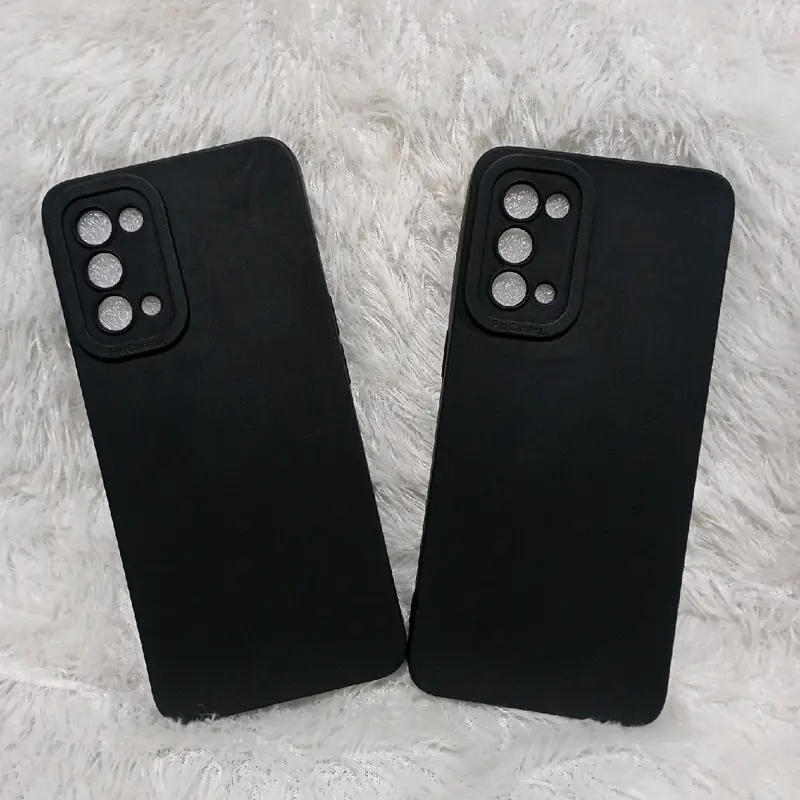 Softcase Casing OP RENO 5 Case silikon Macaron pro Camera bahan ful karet Hitam 3