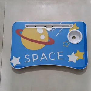 SHENAR Meja Lipat Portable Yuna Kecil Multifungsi Motif Space Warna Biru Ukuran 45x30x28 cm Anti Air & Anti Slip