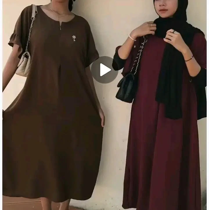 100 ribu 3 PCS Azzura long daster classic busui friendly daster viral Cantik Nyaman daster remaja 4