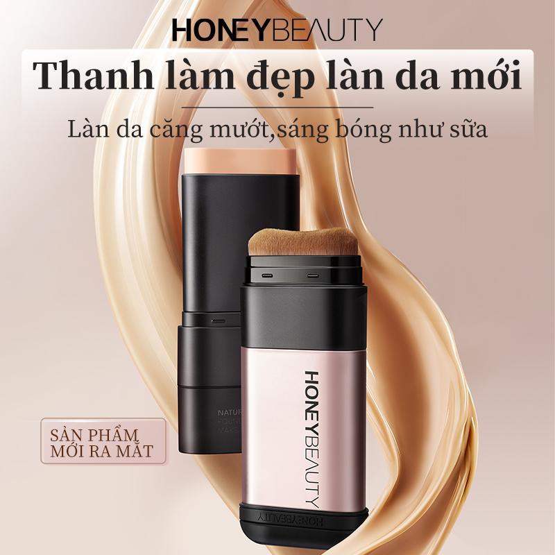 Kem Nền Dạng Thỏi, HONEY BEAUTY, 2 Trong 1 Bao Gồm Kem Nền Và Cọ, Lâu Trôi Trong 8 Giờ, Lì Và Không Thấm Nước, 12,5g, [Thanh Toán Khi Nhận Hàng]
