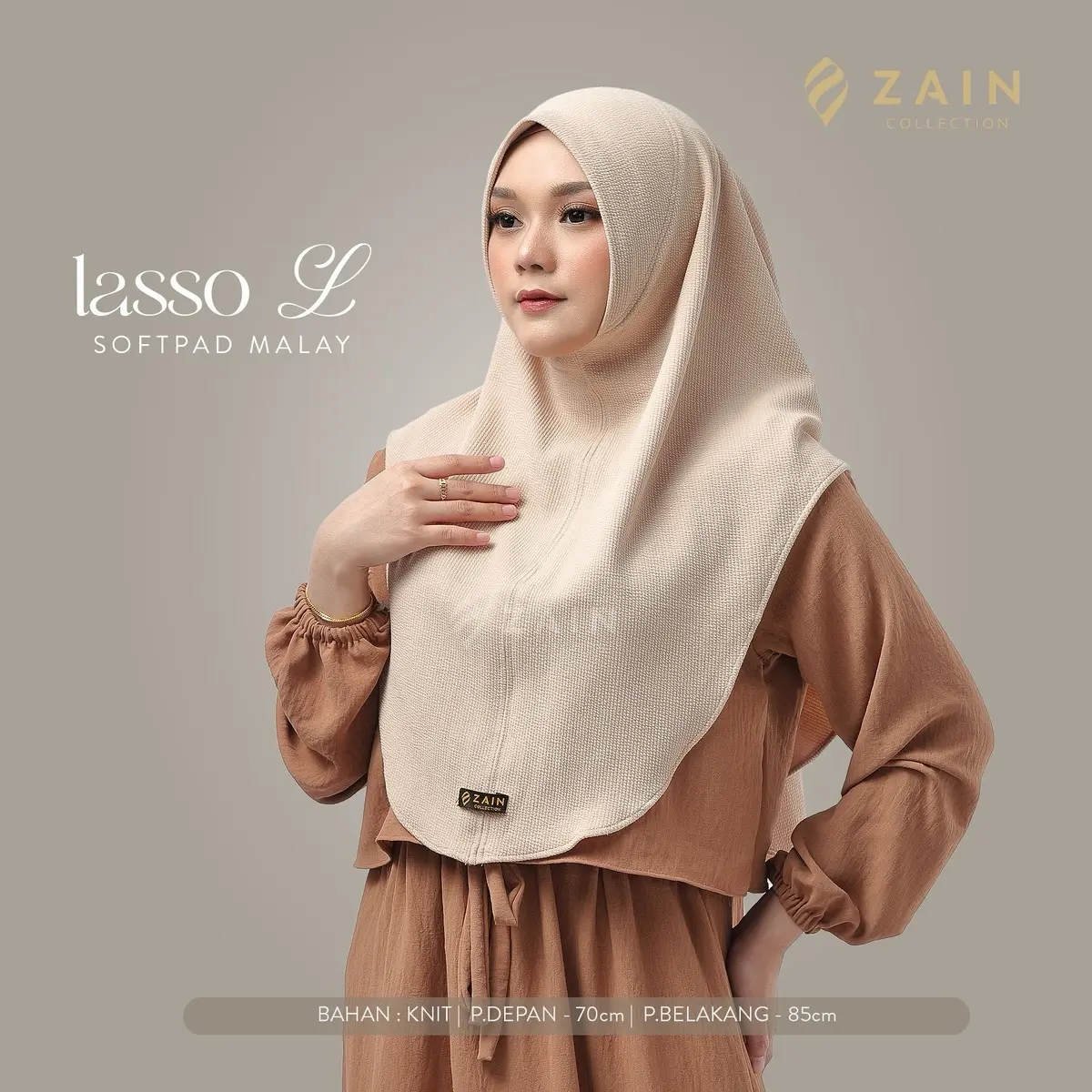 Lasso L Kerudung knit instan Jersey Pet Malay Jilbab Bergo Instan / Hijab Daily By ZAIN Collection Nyaman