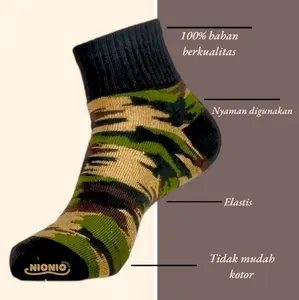kaus kaki PDL loreng pendek / kaus loreng pendek 3/4 Pria Wanita Dewasa Tebal Katun