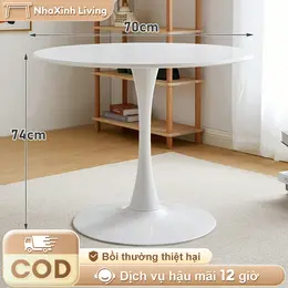 Bàn tròn phong cách cà phê sân vườn, sang trọng