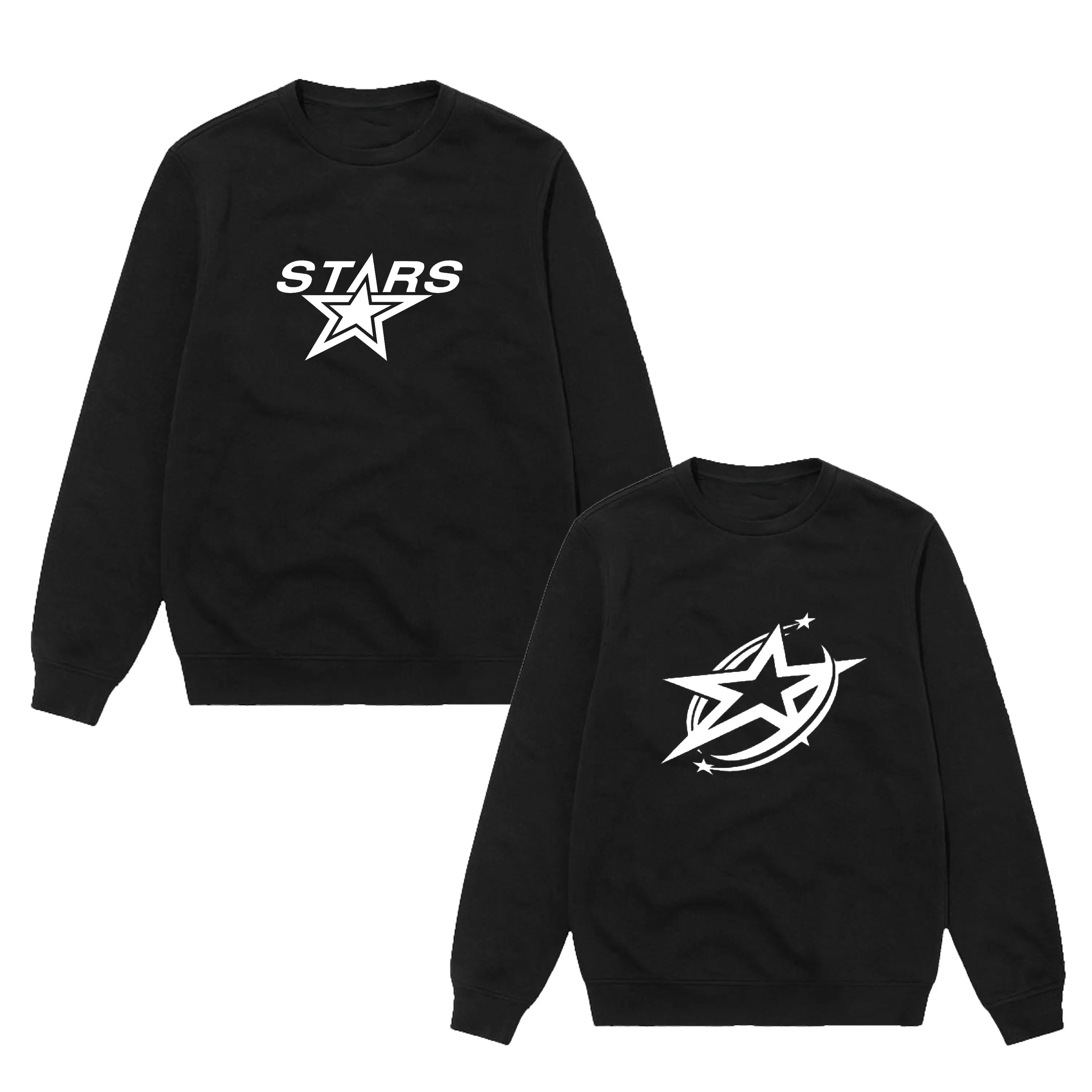 RM CREWNECK Tebal Bisa Menyala Memantulkan Cahaya Motif Bintang Unisex Terbaru