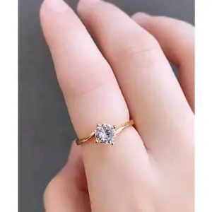 Cincin wanita titanium 100% asli anti karat permata simple dan elegan tahan lama d pakai sehari hari Rings