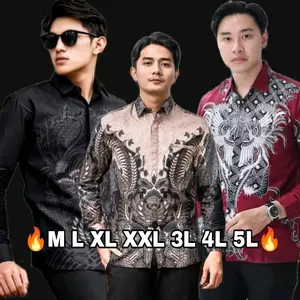 BATIK PRIA MODERN LENGAN PANJANG BIG SIZE JUMBO M L XL XXL 3XL 4XL 5XL