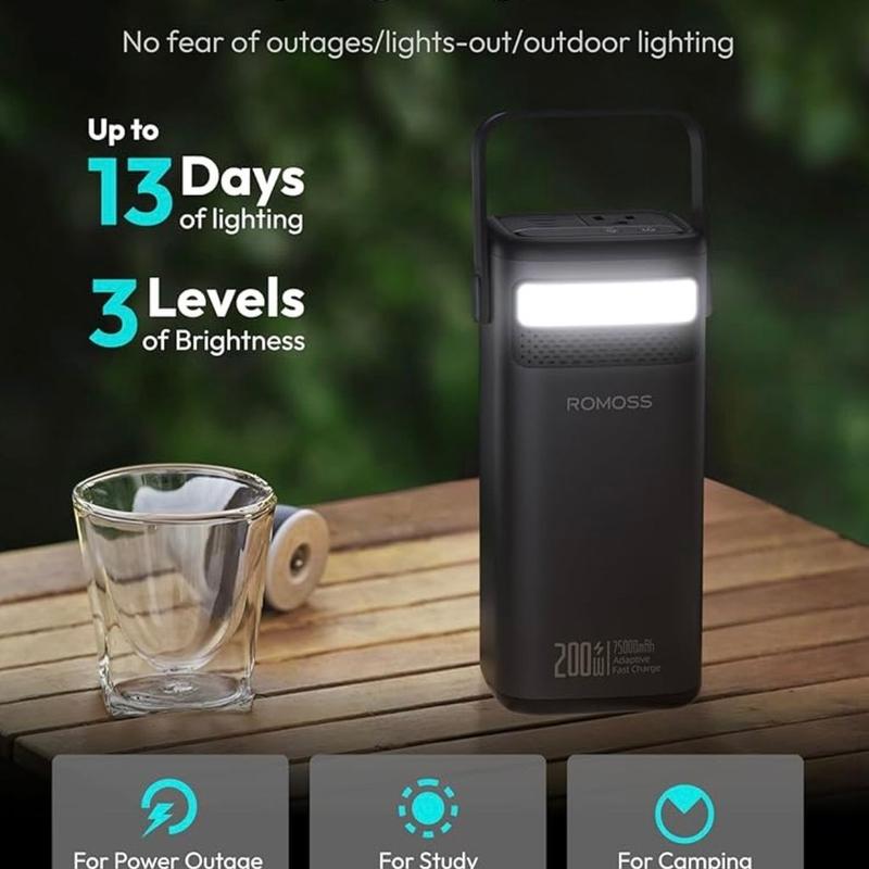 Pin dự phòng ROMOSS 75000mAh PMT75 công suất 200W , có cổng AC 220V - (tặng một…