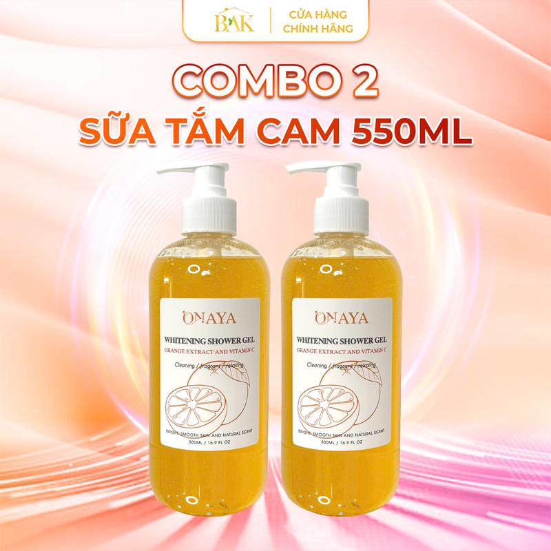 Chính Hãng Combo 2 Chai Sữa tắm vitamin c Onaya hương nước hoa 500ml hỗ trợ làm sáng da,mềm mịn da Dưỡng Da Body Dưỡng Body shower gel