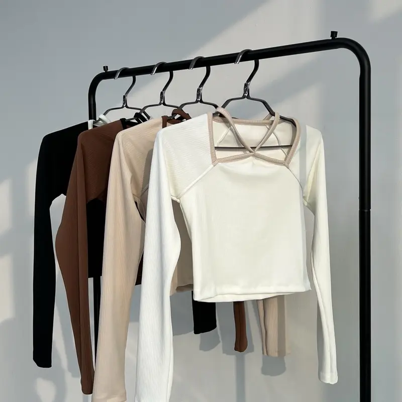 NASA Joya Top - Atasan Wanita Knit Crop Top Baju Knit Wanita Lengan Panjang Basic Long Sleeve 7