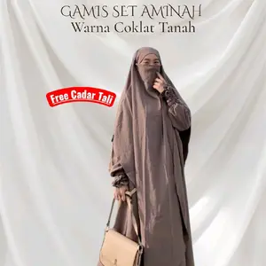 one set Abaya aminah.gamis.dres terbaru.gamis kondangan.gamis populer.gamis cringkel plow sutra premium.gamis pengajian.gamis umroh.gamis premium
