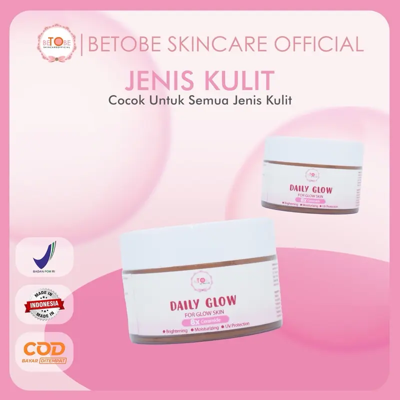 Betobe Daily Glow Moisturizer Wajah 8X Ceramide 30ML Moisturizer Mencerahkan Sunscreen UV Protection Cushion Foundation Suncu Melembabkan Skin Glow Muka Pelembab 4