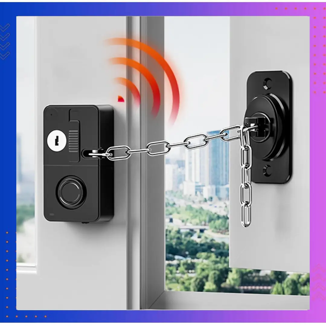 IBNUNU Safety Child Door Dual Lock Kunci Tambahan Pintu Kulkas Laci Lemari Alarm dengan Sistem Pengamanan Ganda dan Alarm Berbunyi 120 dB Aman untuk Anak-Anak