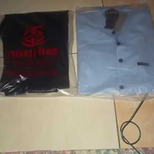Paket Hemat kemeja panjang & Celana Chinos panjang Dewasa Pria Polos Katun Hitam Casual
