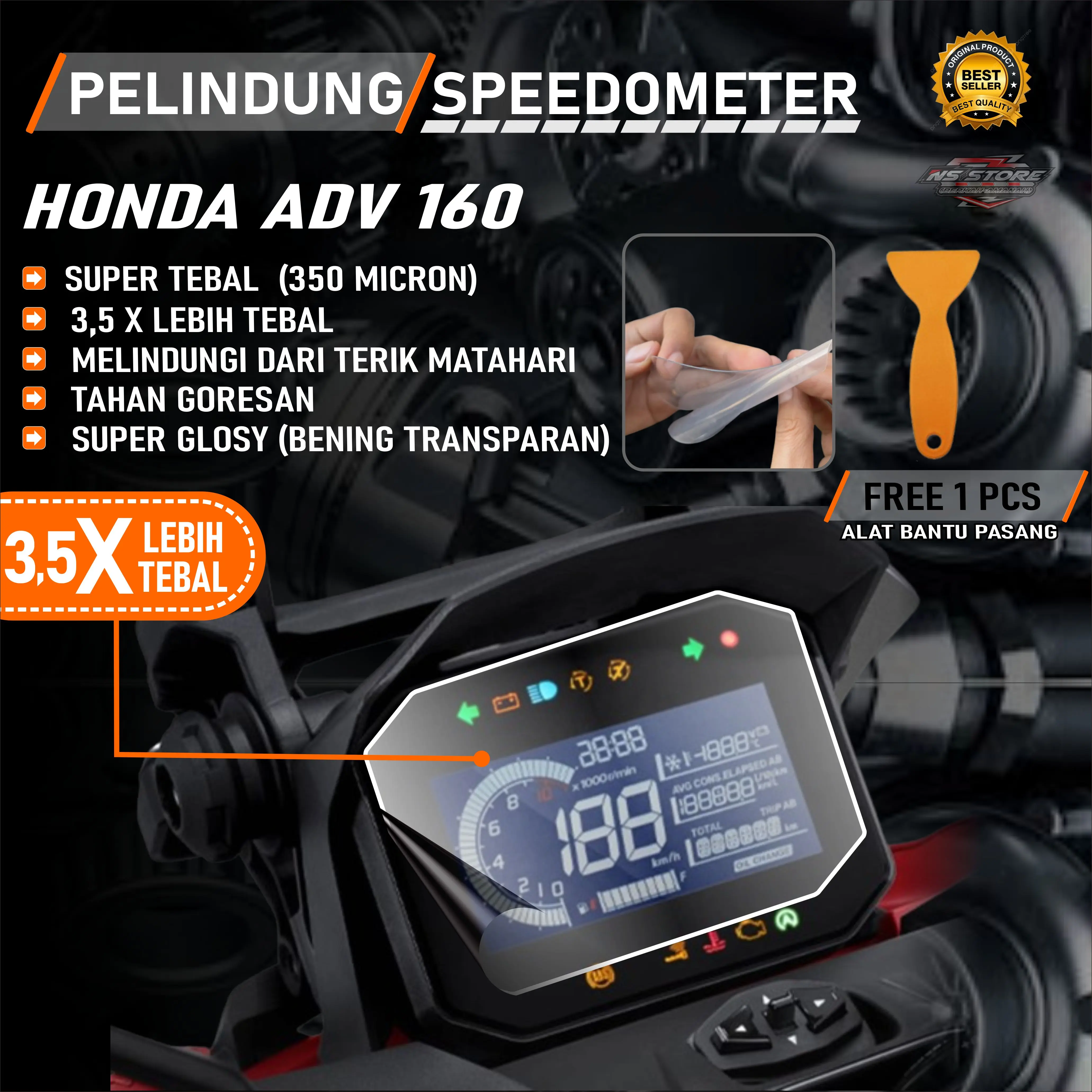(SUPER TEBAL) ANTIGORES SPEEDOMETER HONDA ADV 160 STIKER ANTIGORES PELINDUNG SPEEDOMETER