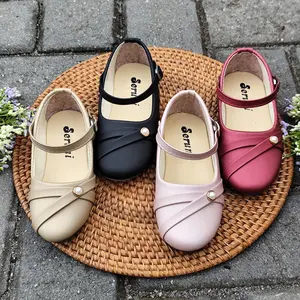 Luvee Shoes - Sepatu Anak Perempuan Mary Jane Meera Mutiara Silang | Sepatu Pesta & Kondangan Anak