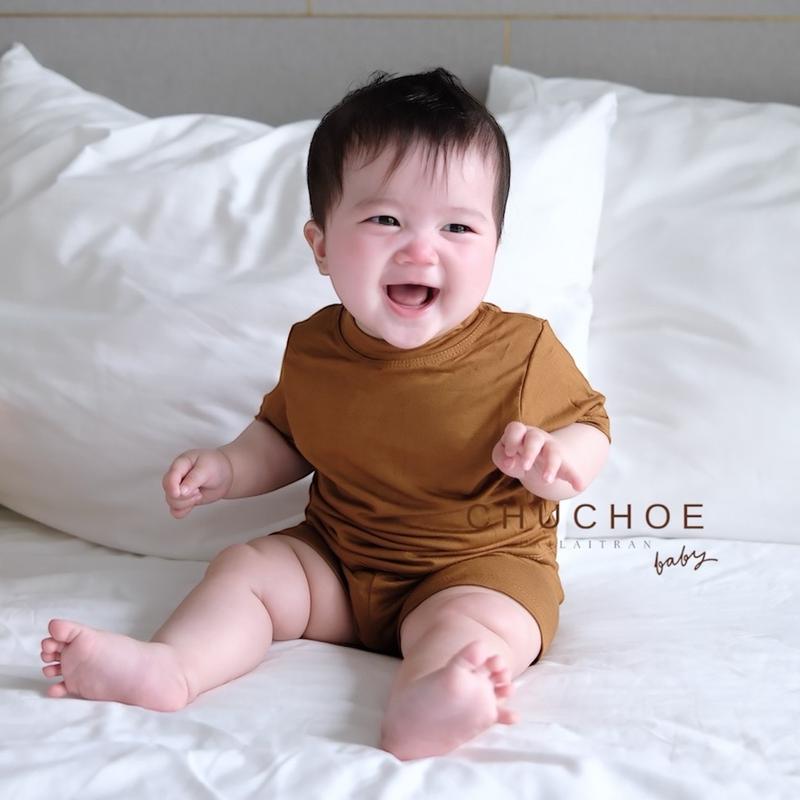 BỘ THUN LẠNH TAY NGẮN QUẦN NGẮN CHO BÉ TRAI BÉ GÁI TRẺ EM MẶC NHÀ - CHUCHOE