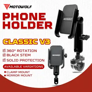 Motowolf V3 Holder HP Motowolf Stang Phone Holder Spion 360 Almunium Universal MDL2821