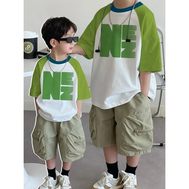 LANTANA C0269 Kaos-anak-laki-laki-ideal-untuk-usia-6-15-tahun-baju-anak-laki-laki-impor-Kaos-anak-sablon-depan-belakang-100-cotton-combed-Kaos-warna-blok-anak 0