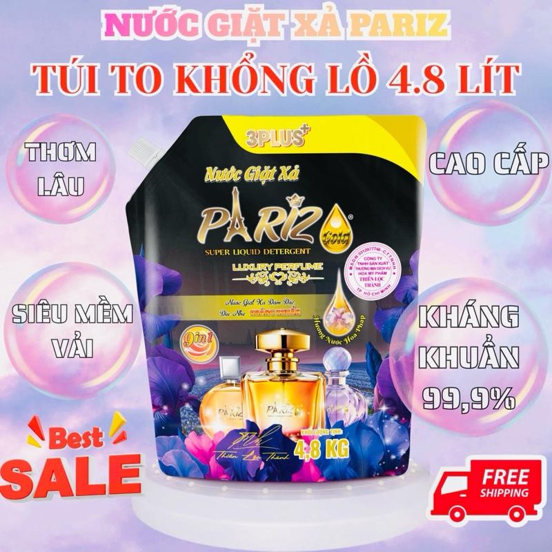   Deal hời 4.8 Lít   1 Túi to khổng lồ-  Nước giặt xả cao cấp Pariz 3plus+ Hương Nước Hoa thơm nhiều hơn  lưu hương lâu hơn  sạch vết bẩn  làm mềm vải  bền màu 