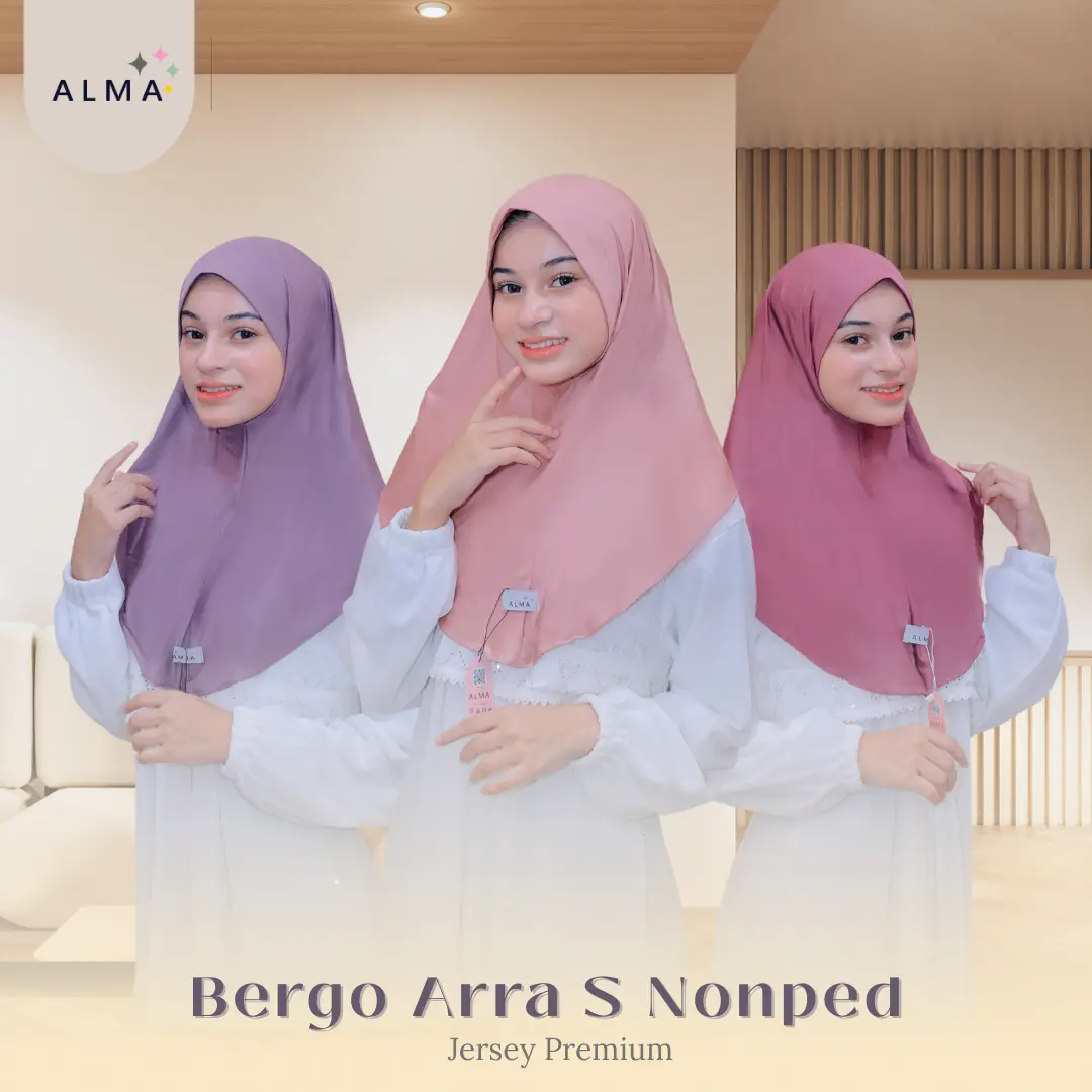 ALMA ARRA NONPED - Bergo Instan Arra Jersey Sporty // Bergo Arra Sporty   Jilbab Oval Muslim