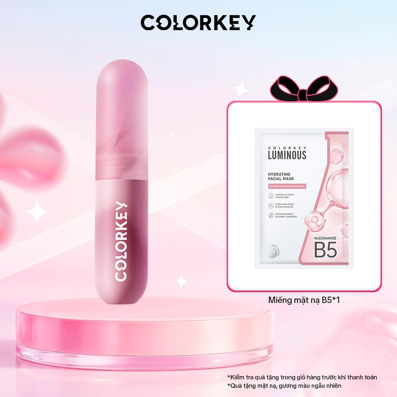   DEAL HOT  Son Kem Bùn Mousse COLORKEY Với Lớp Nhung Finish Trendy Tạo Cảm Giác Quyến Rũ 2g TẶNG 1 Miếng mặt nạ ngẫu nhiên + 1 Mút đánh nền tím - KCL2L3 