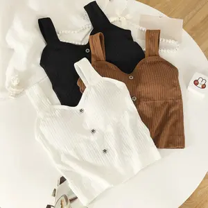 【khaefashion】BR196 Atasan Wanita Tanktop Bra Crop Top Bh Tanpa Kawat Sport Bra Olahraga Gym Nyaman Bahan Rib Knit Tipis dengan Bra Pad Lepas Pasang