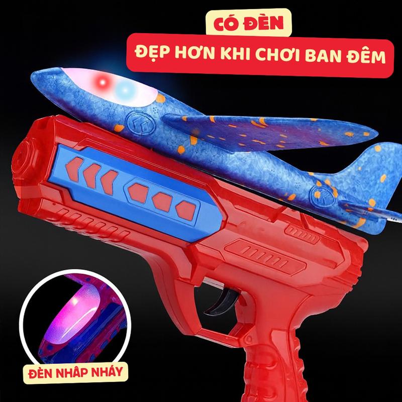 FUNGUS CÓ ĐÈN Đồ Chơi Máy Phóng Máy Bay Xốp Có Đèn Trò Chơi Ngoài Trời Cho Trẻ Em Đèn Nhấp Nháy An Toàn