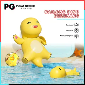 Nailong Dino Berenang mainan anak-anak karakter lucu menarik mainan mandi anak kecil