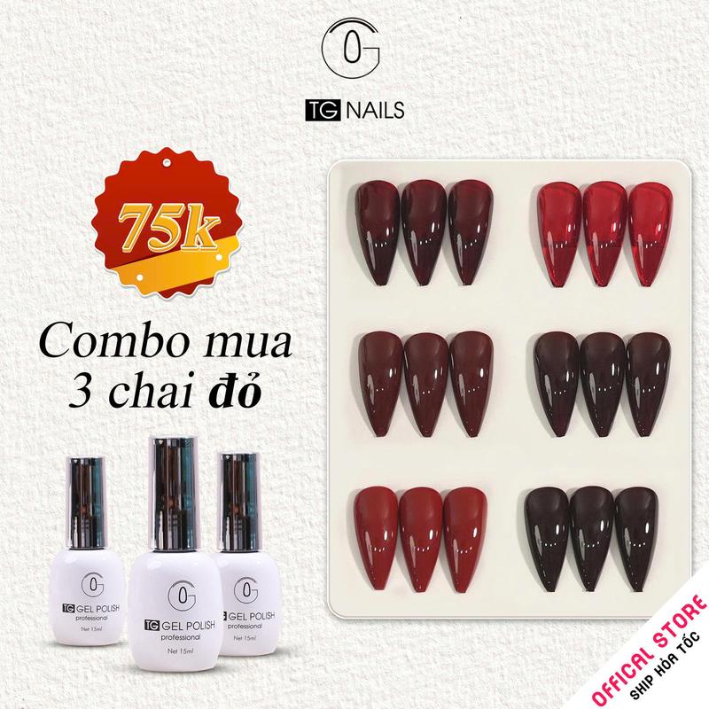 Sơn gel hơ máy màu đỏ TG cọ tròn hãng TG