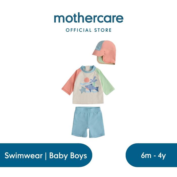 Gambar Mothercare Sunsafe Rash Vest, Swim Shorts and Keppi Set - Set Baju Renang Anak Bayi Laki-laki (Multi) - 6-9 Months dari Mothercare Indonesia Kota Administrasi Jakarta Utara Tokopedia